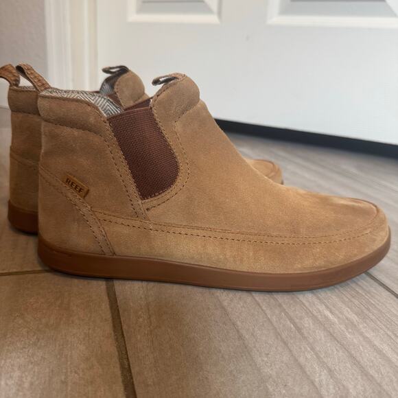 REEF Swami Suede Chelsea Tan Boots Cork Footbed Men’s Size 10 - Picture 11 of 15
